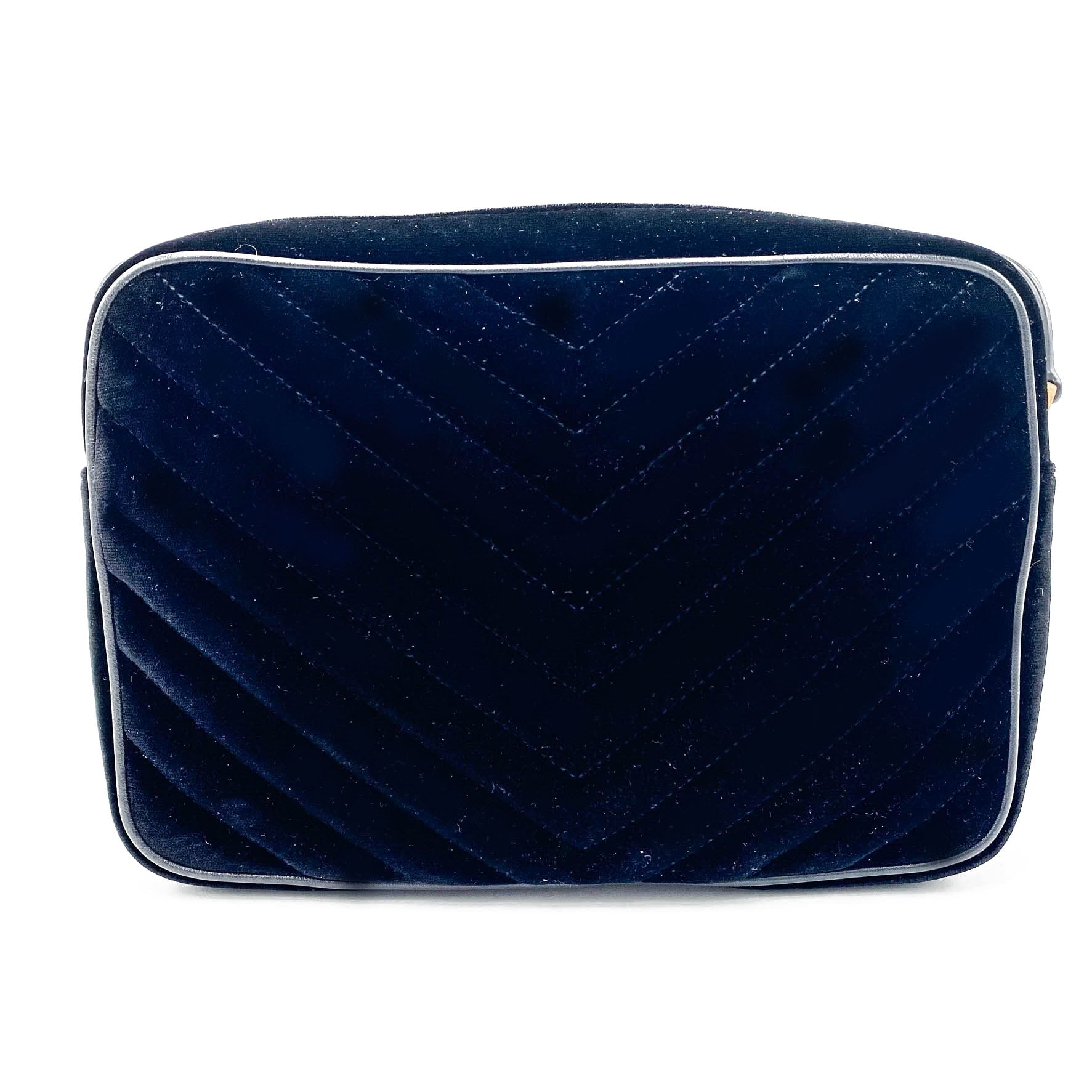 Saint Laurent Monogram Lou Camera Matelasse Black Velvet Shoulder Bag