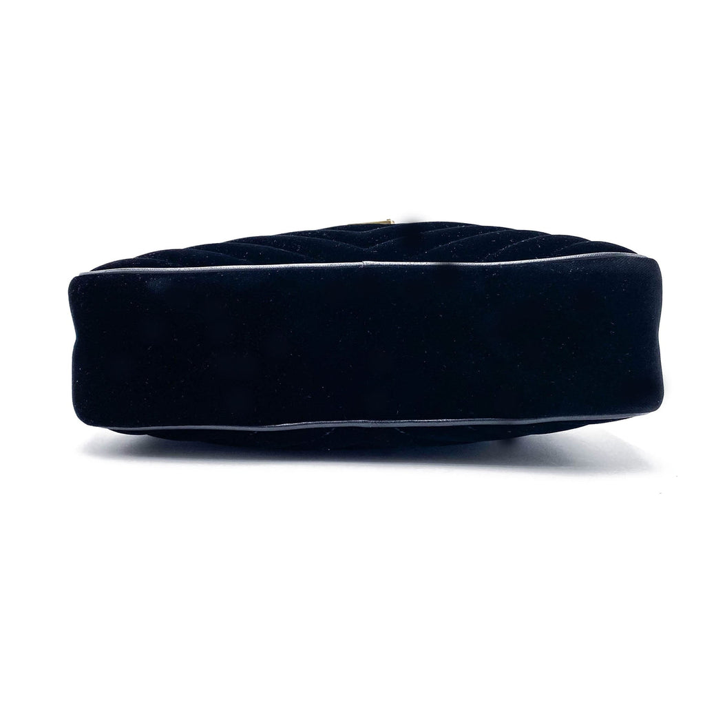 Saint Laurent Monogram Lou Camera Matelasse Black Velvet Shoulder Bag