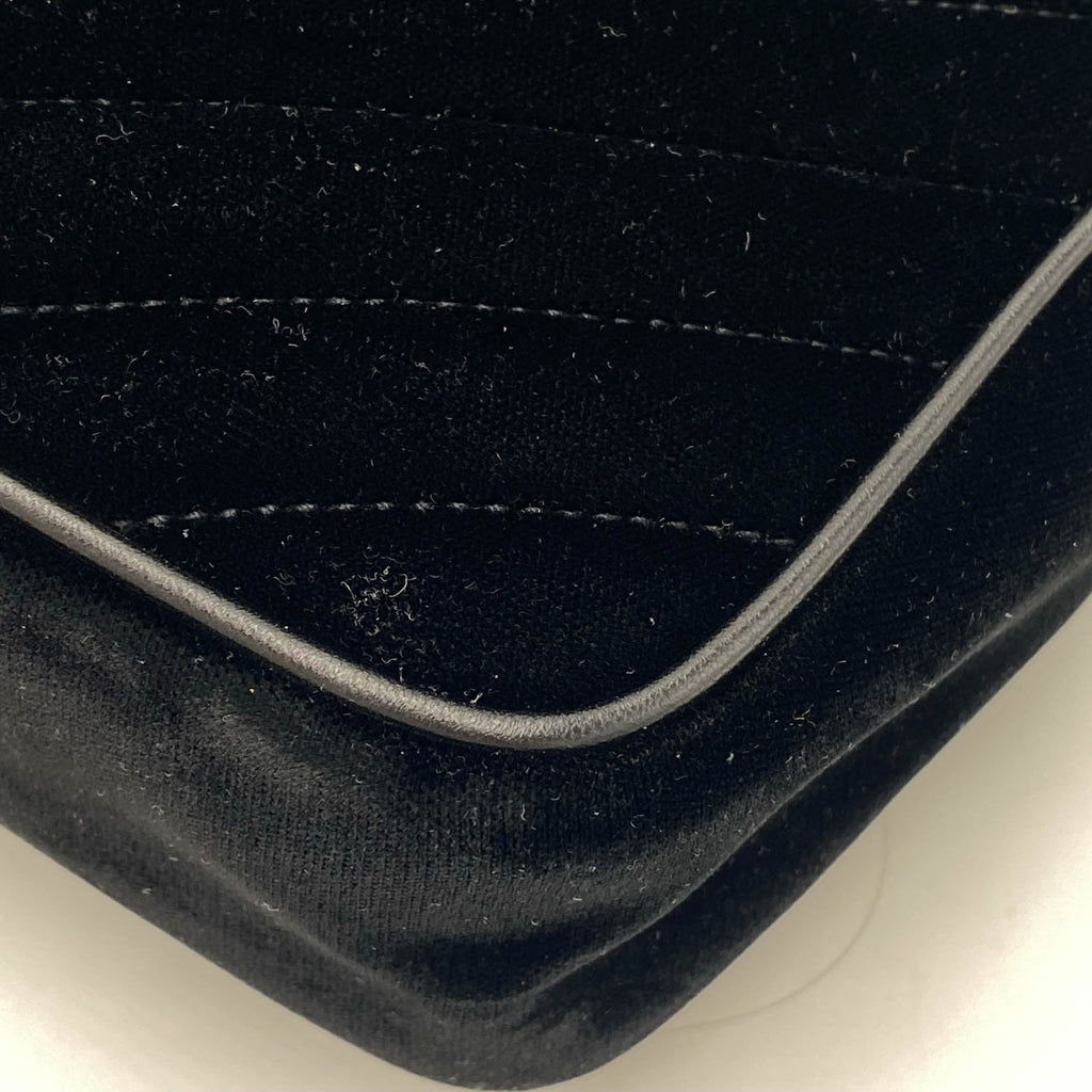 Saint Laurent Monogram Lou Camera Matelasse Black Velvet Shoulder Bag