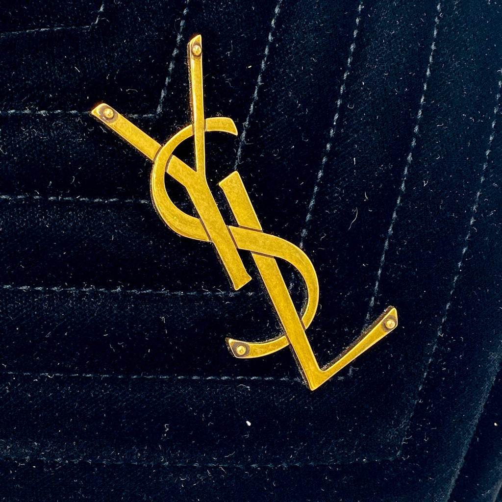 Saint Laurent Monogram Lou Camera Matelasse Black Velvet Shoulder Bag