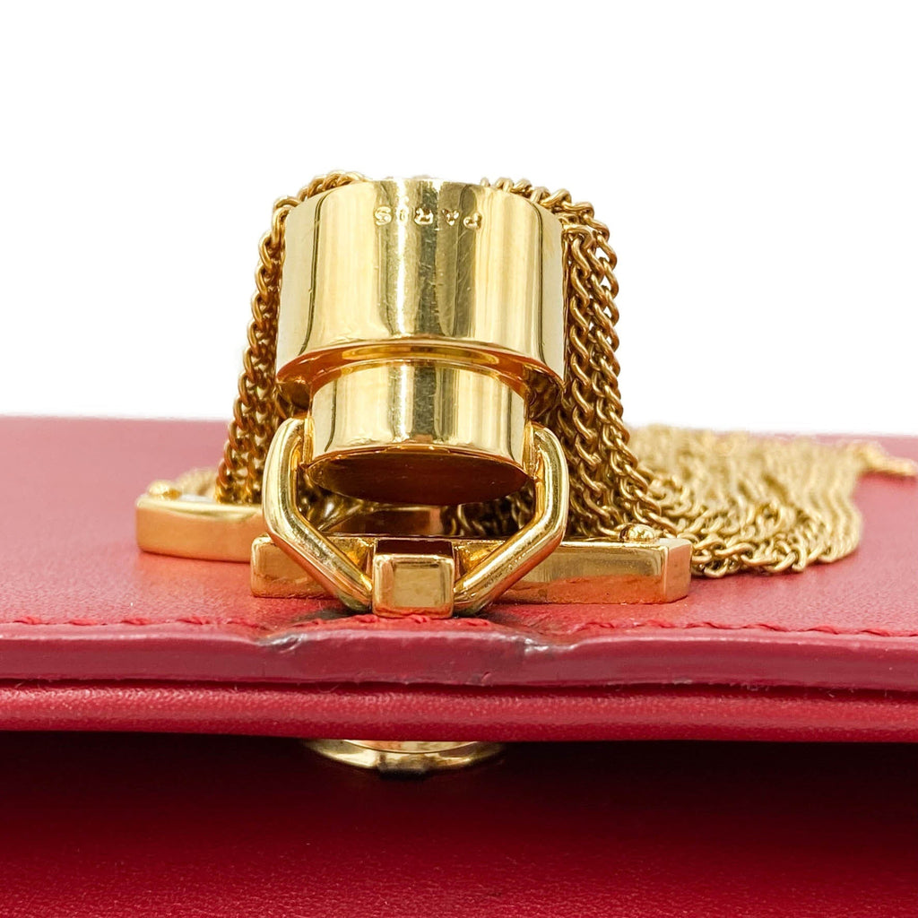 Saint Laurent Monogram Kate Smooth Medium Classic Tassel Red Calfskin Leather Satchel