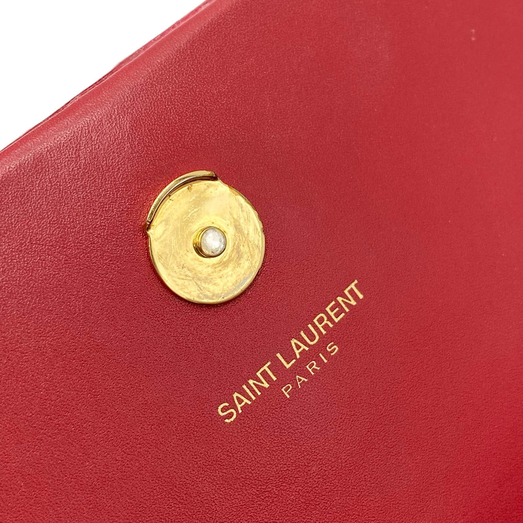Saint Laurent Monogram Kate Smooth Medium Classic Tassel Red Calfskin Leather Satchel