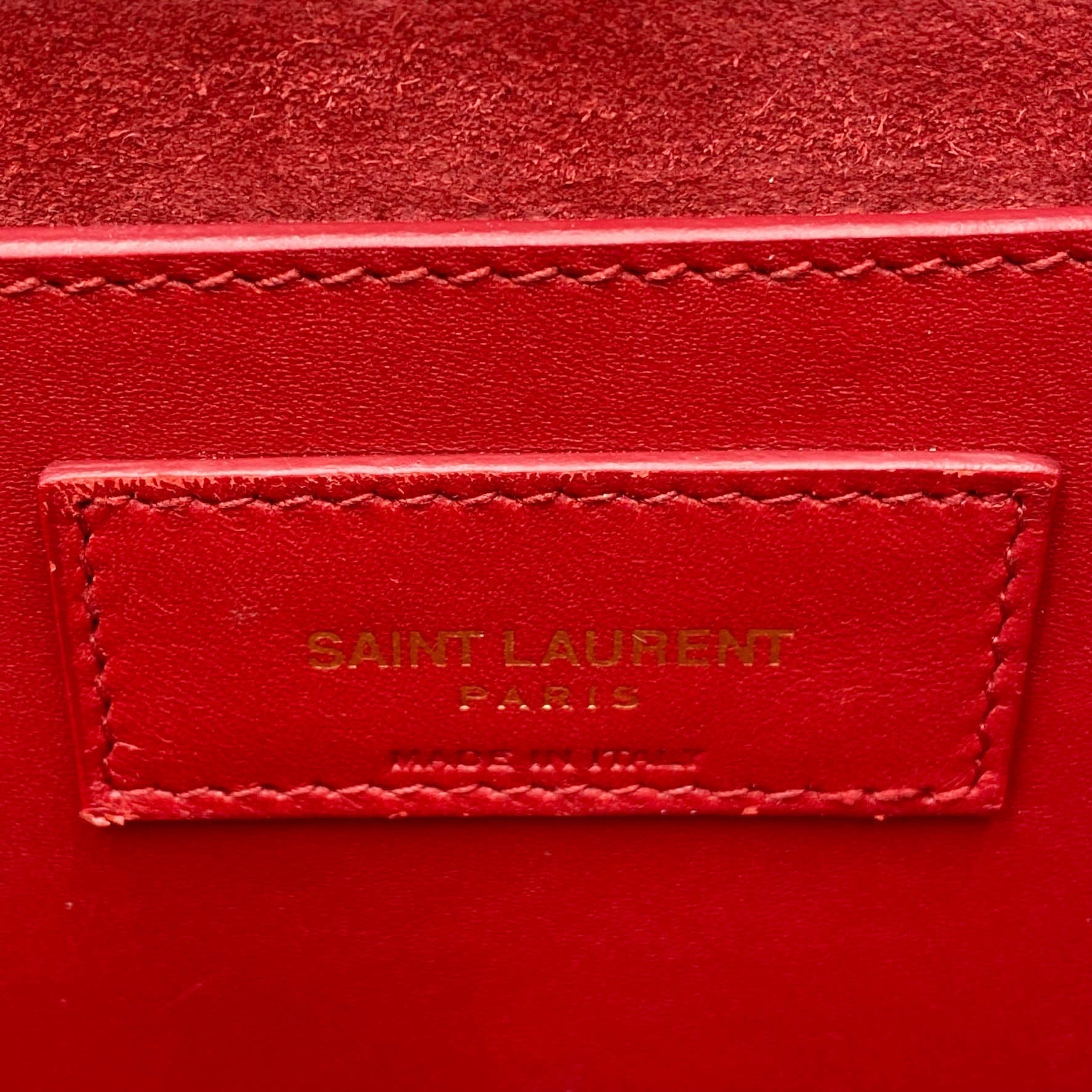 Saint Laurent Monogram Kate Smooth Medium Classic Tassel Red Calfskin Leather Satchel