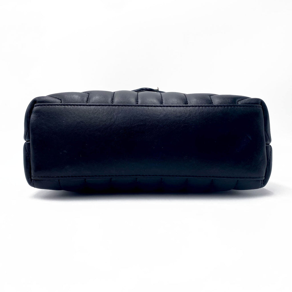 Saint Laurent Monogram Small Loulou Black Calfskin Leather Satchel
