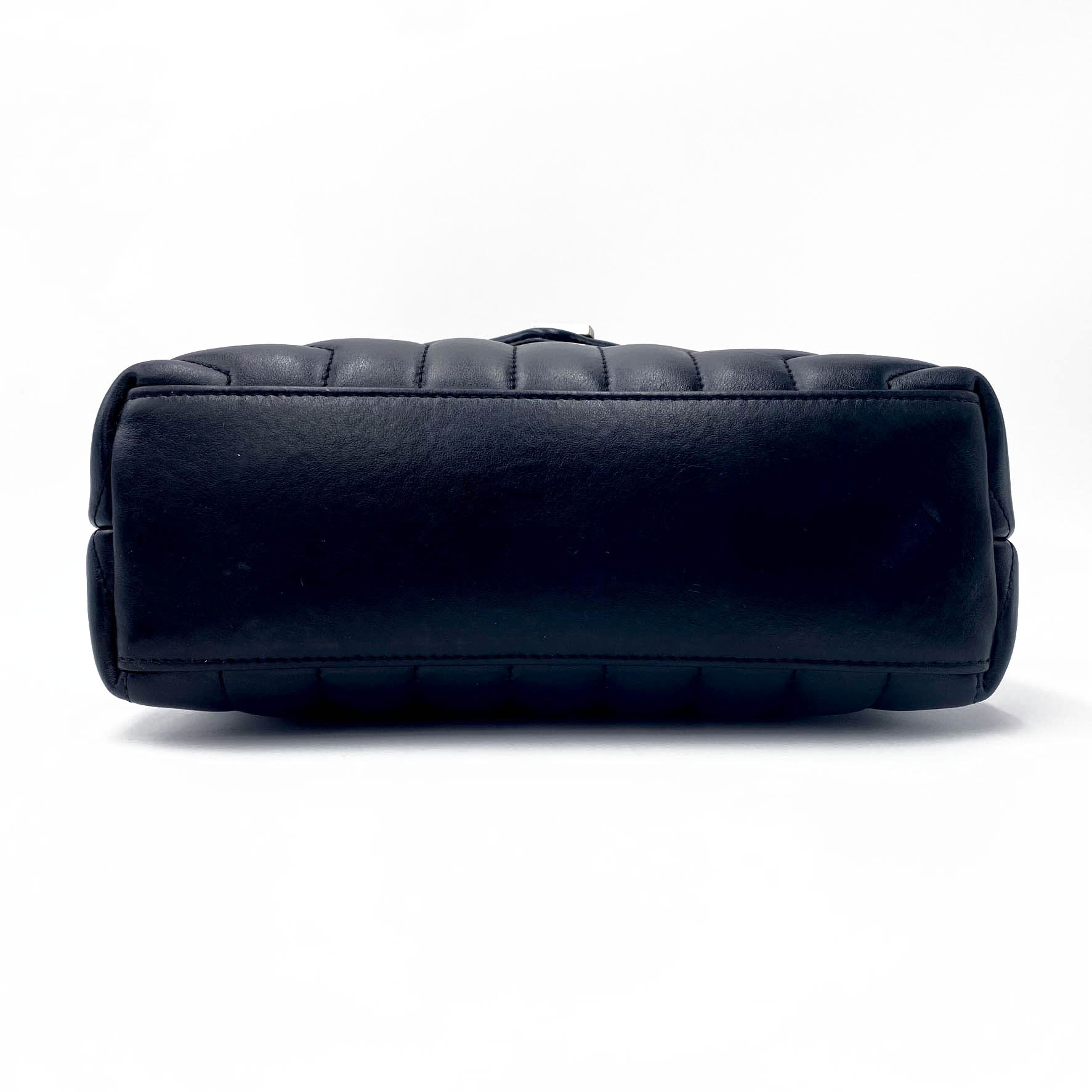 Saint Laurent Monogram Small Loulou Black Calfskin Leather Satchel
