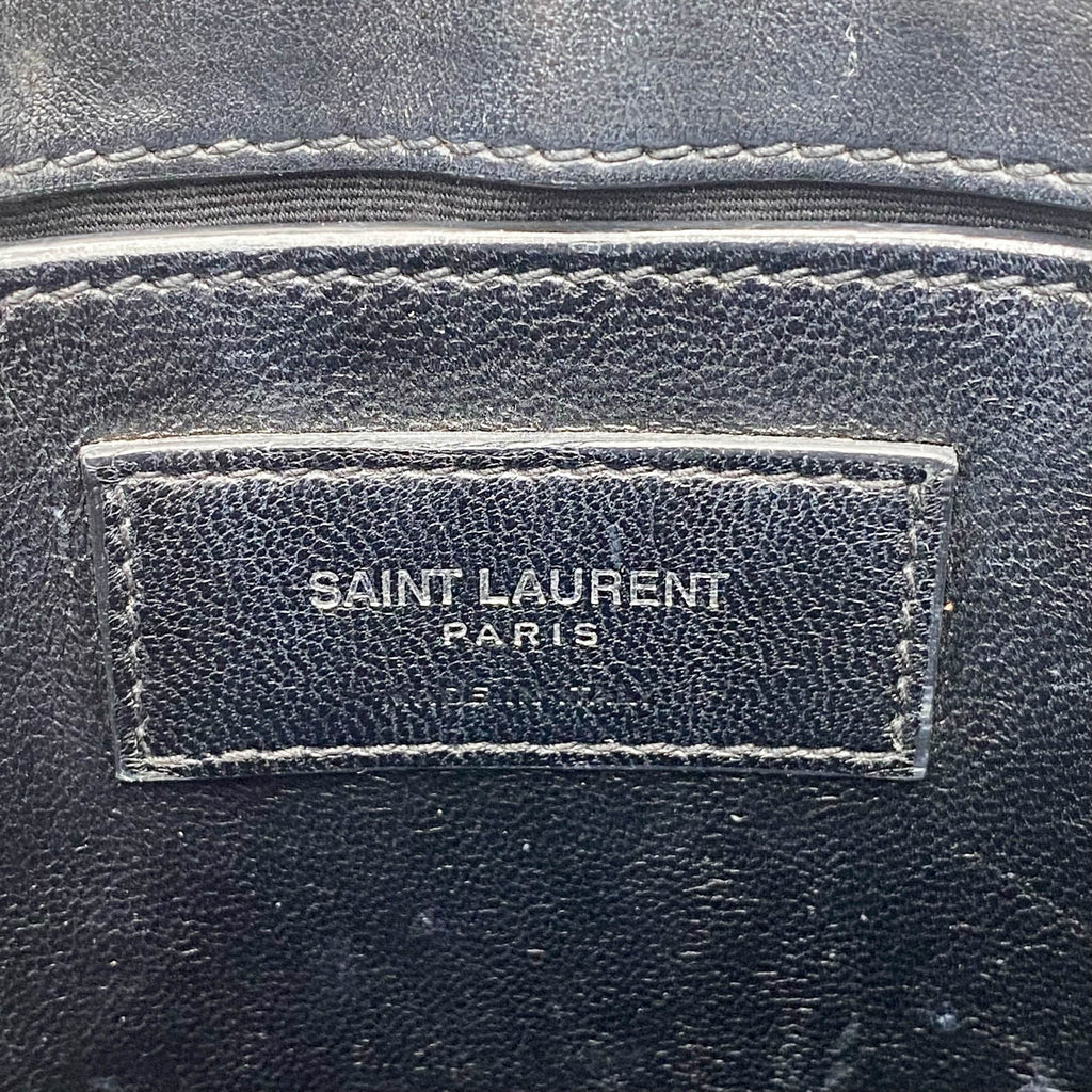 Saint Laurent Monogram Small Loulou Black Calfskin Leather Satchel