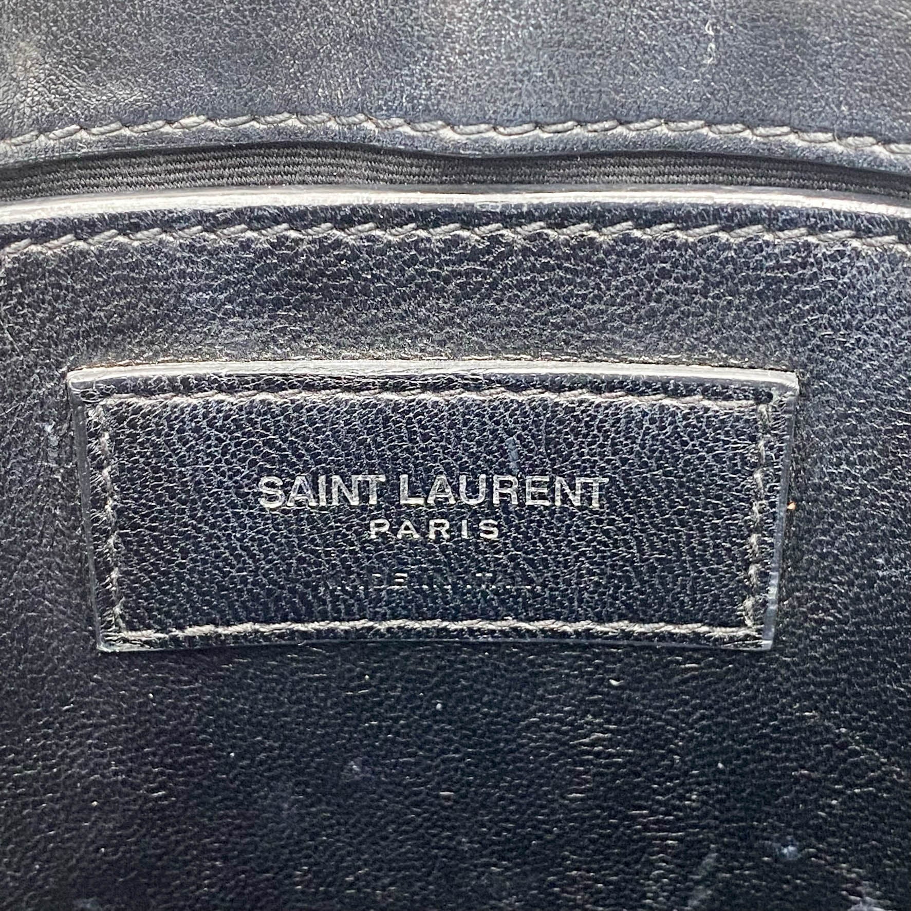 Saint Laurent Monogram Small Loulou Black Calfskin Leather Satchel