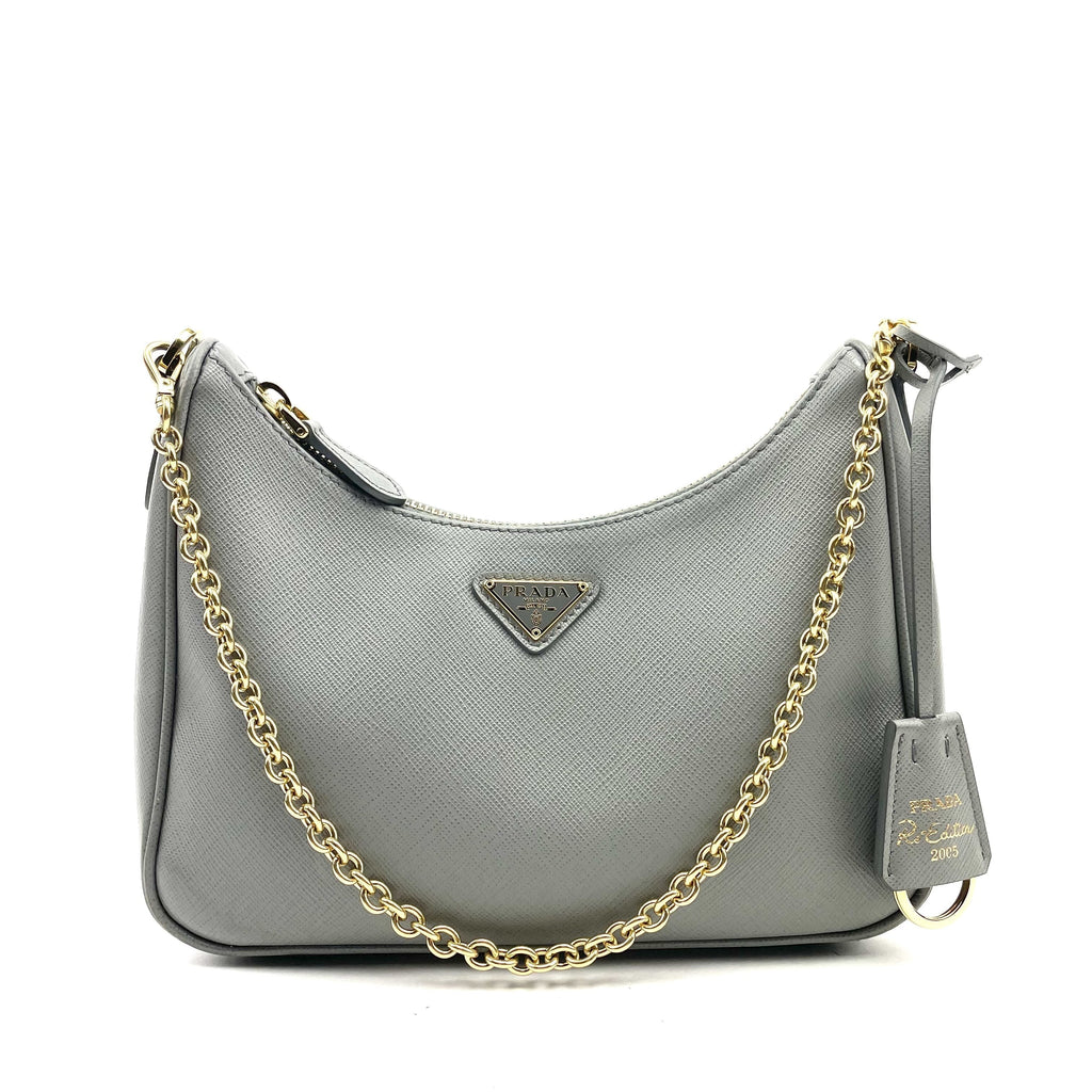 Saffiano Re-Edition 2005 Shoulder Bag Marmo