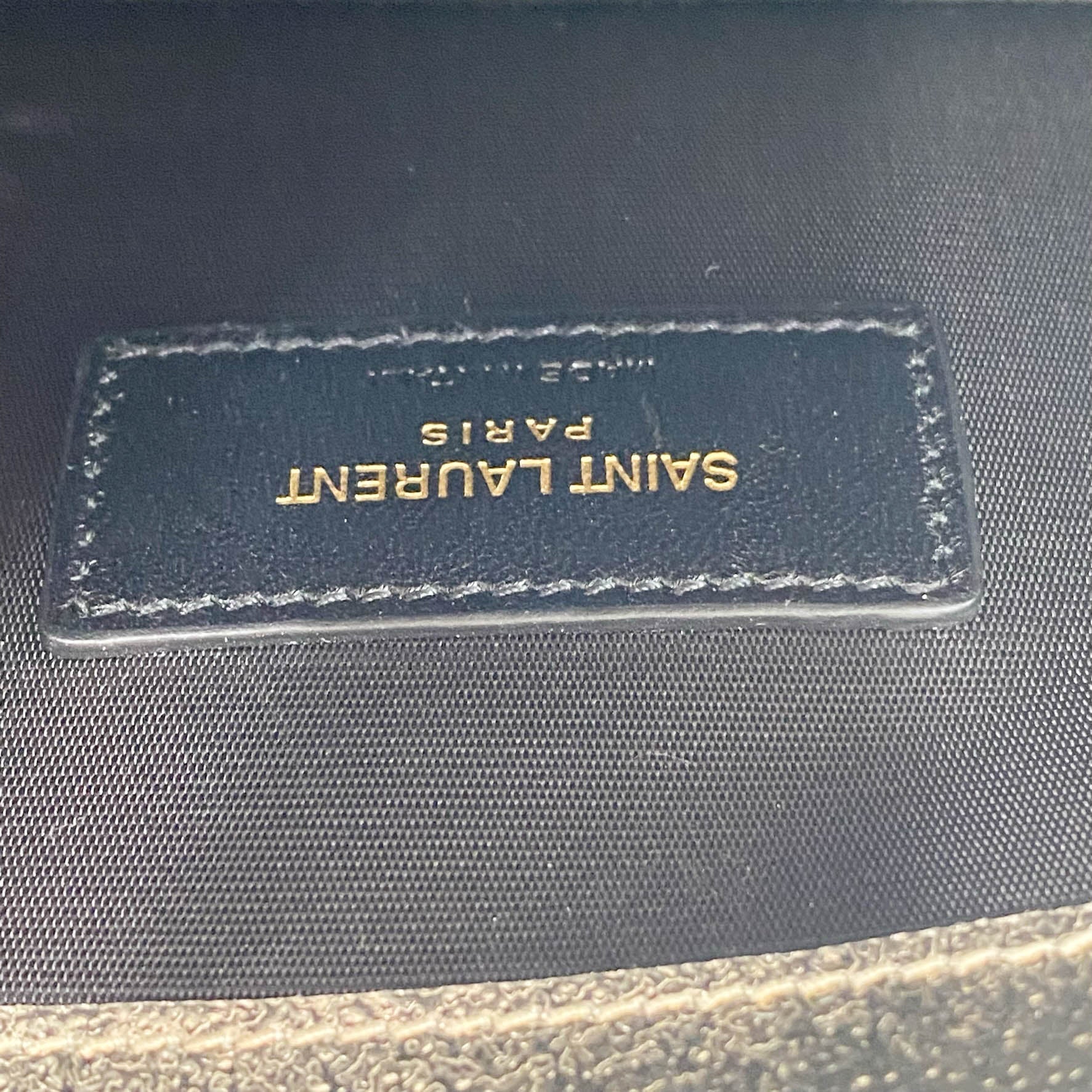 Saint Laurent Monogram Envelope Chain Wallet Metallic Silver Calfskin Leather Shoulder Bag