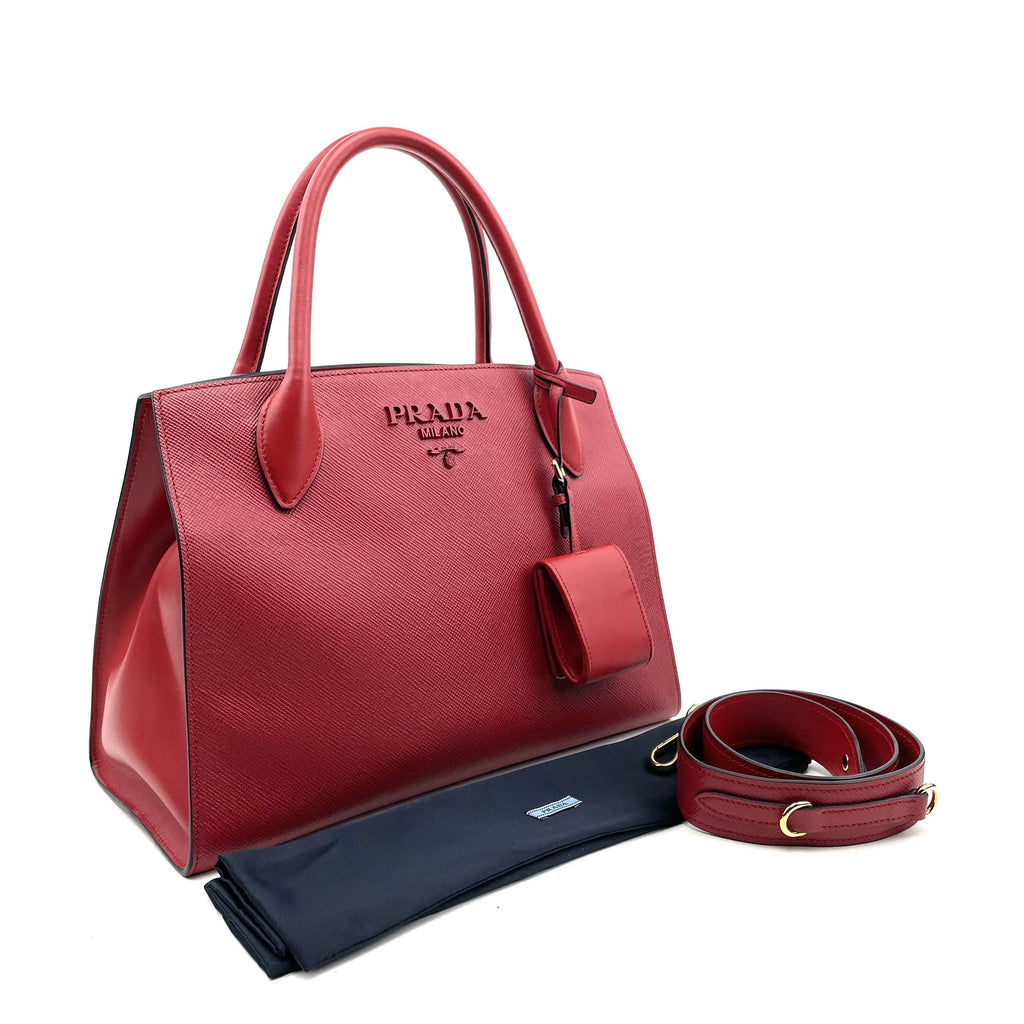 PRADA Medium Saffiano Cuir Monochrome Tote