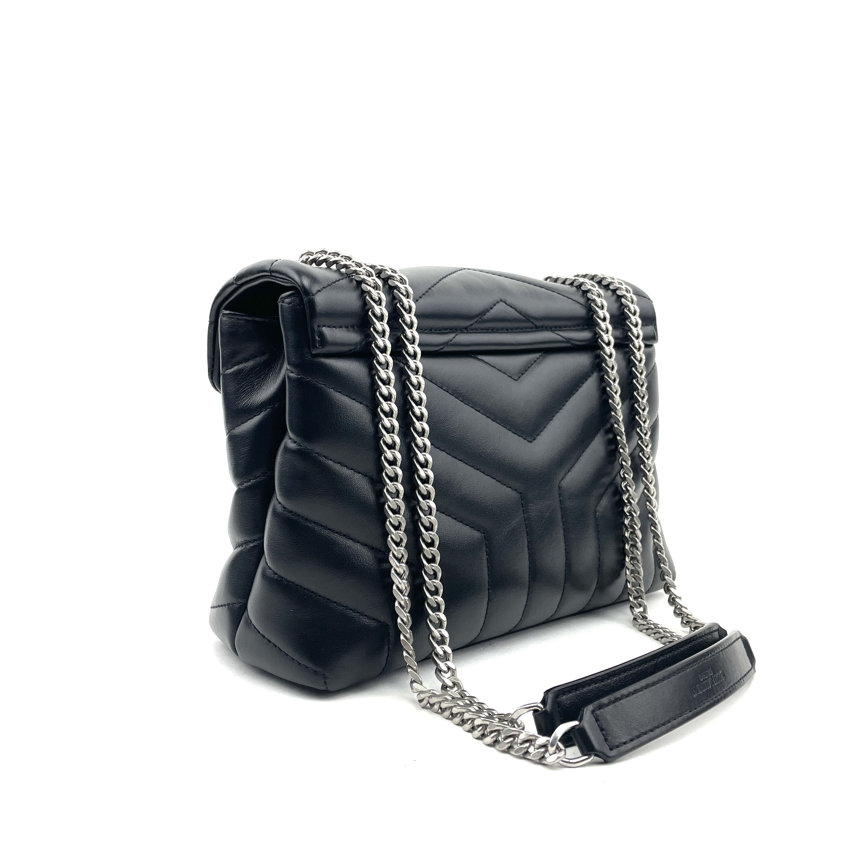 SAINT LAURENT Small Monogram Loulou Matelassé Shoulder Bag