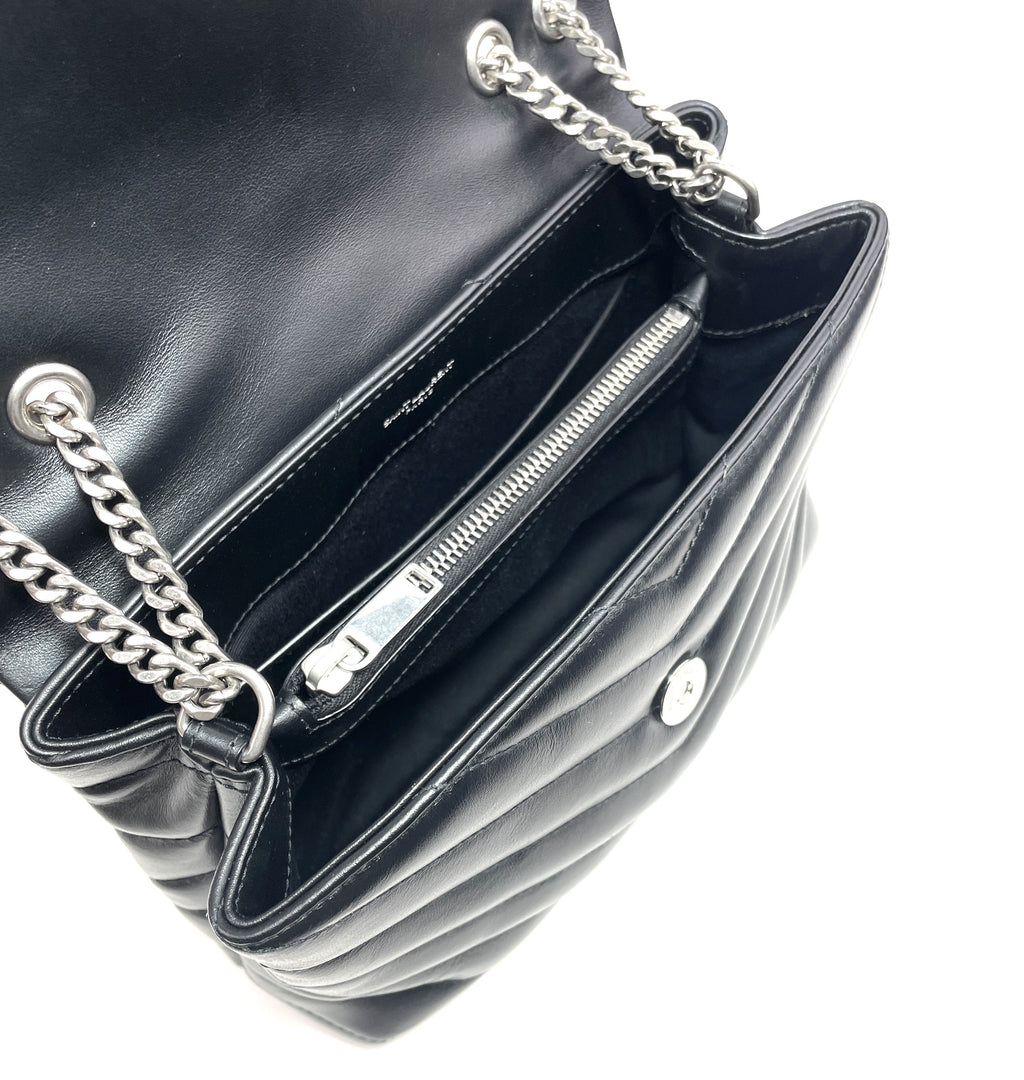 SAINT LAURENT Small Monogram Loulou Matelassé Shoulder Bag