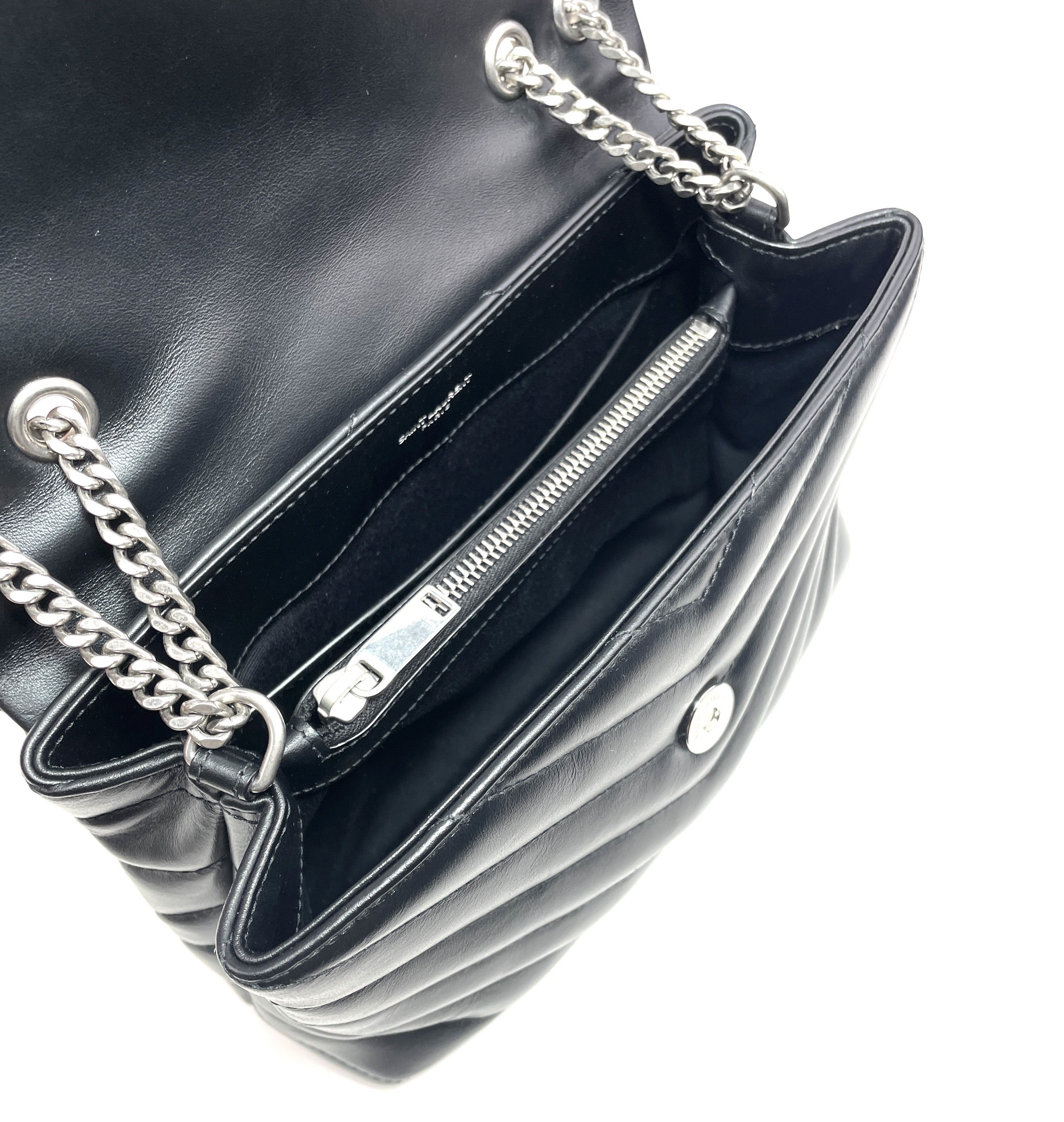 SAINT LAURENT Small Monogram Loulou Matelassé Shoulder Bag