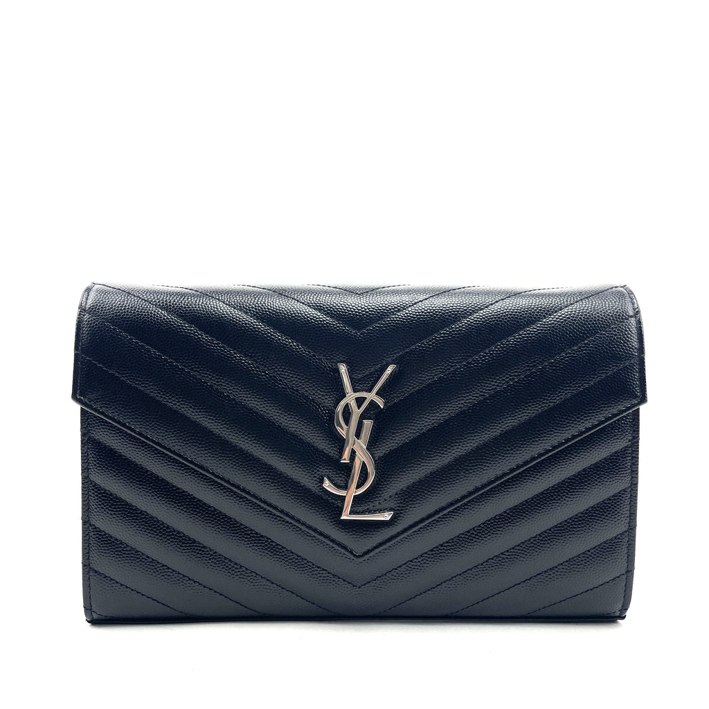 SAINT LAURENT Matelassé Envelope Wallet On Chain