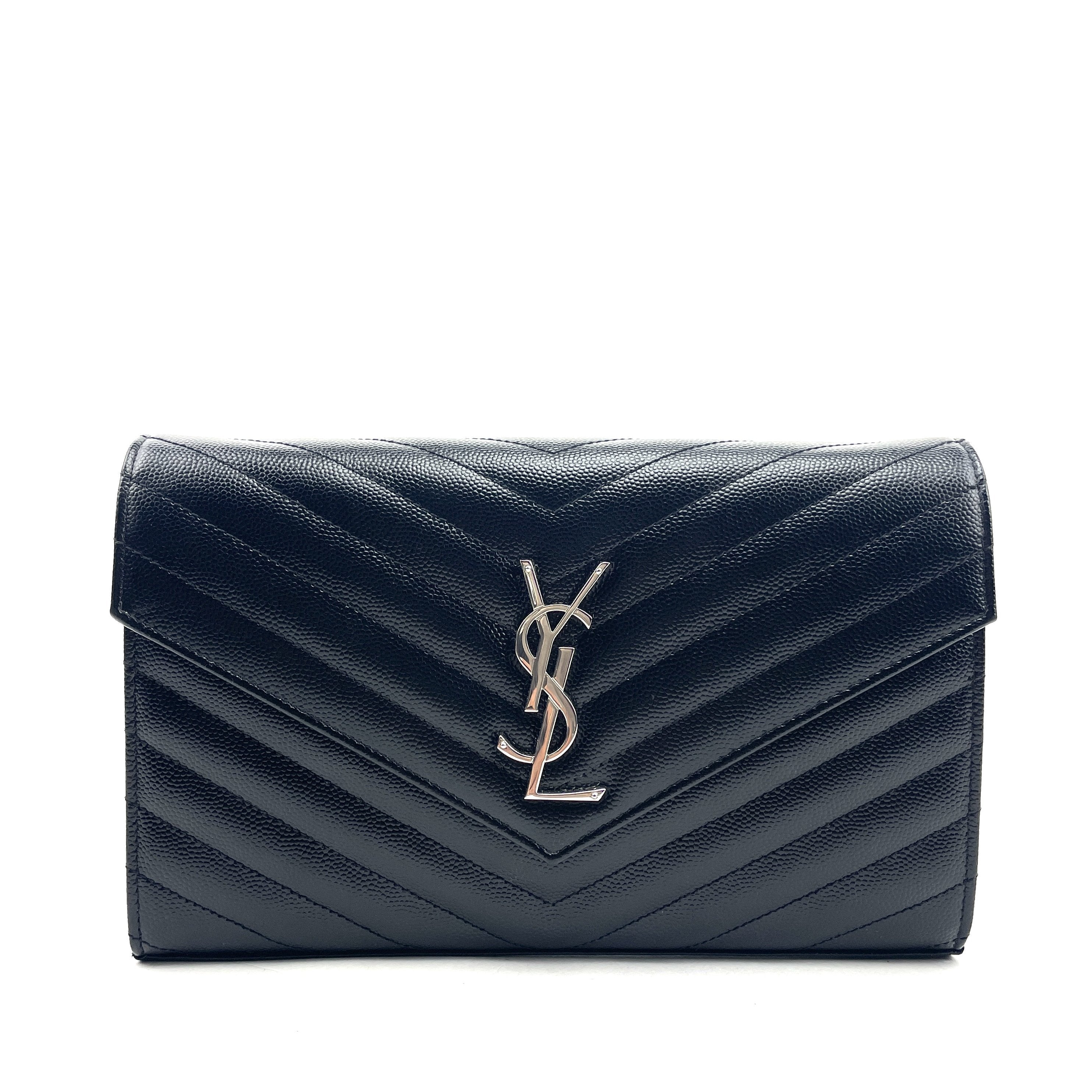 SAINT LAURENT Matelassé Envelope Wallet On Chain