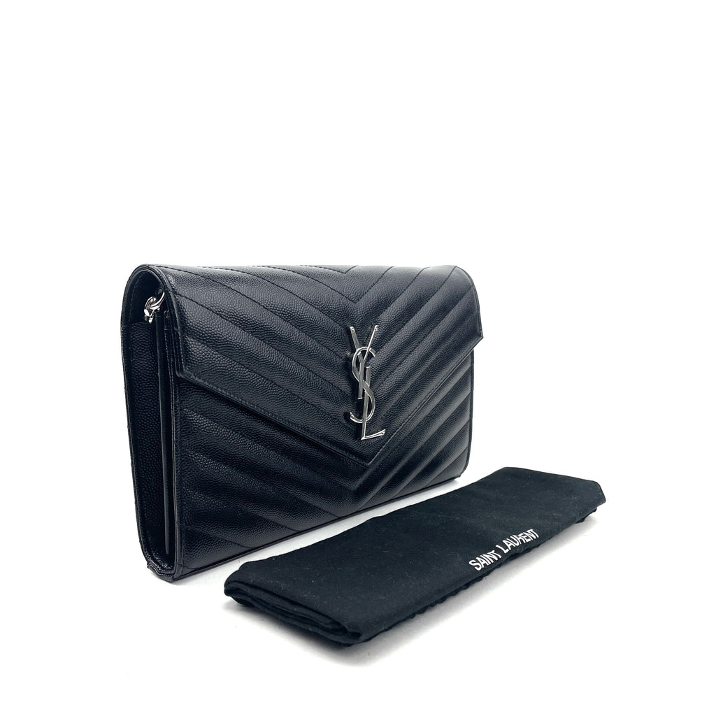 SAINT LAURENT Matelassé Envelope Wallet On Chain