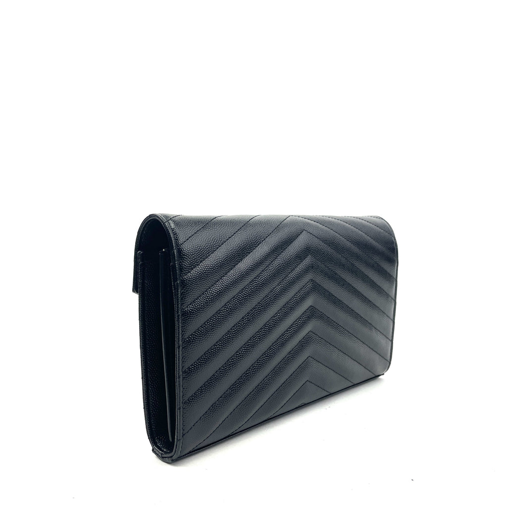 SAINT LAURENT Matelassé Envelope Wallet On Chain