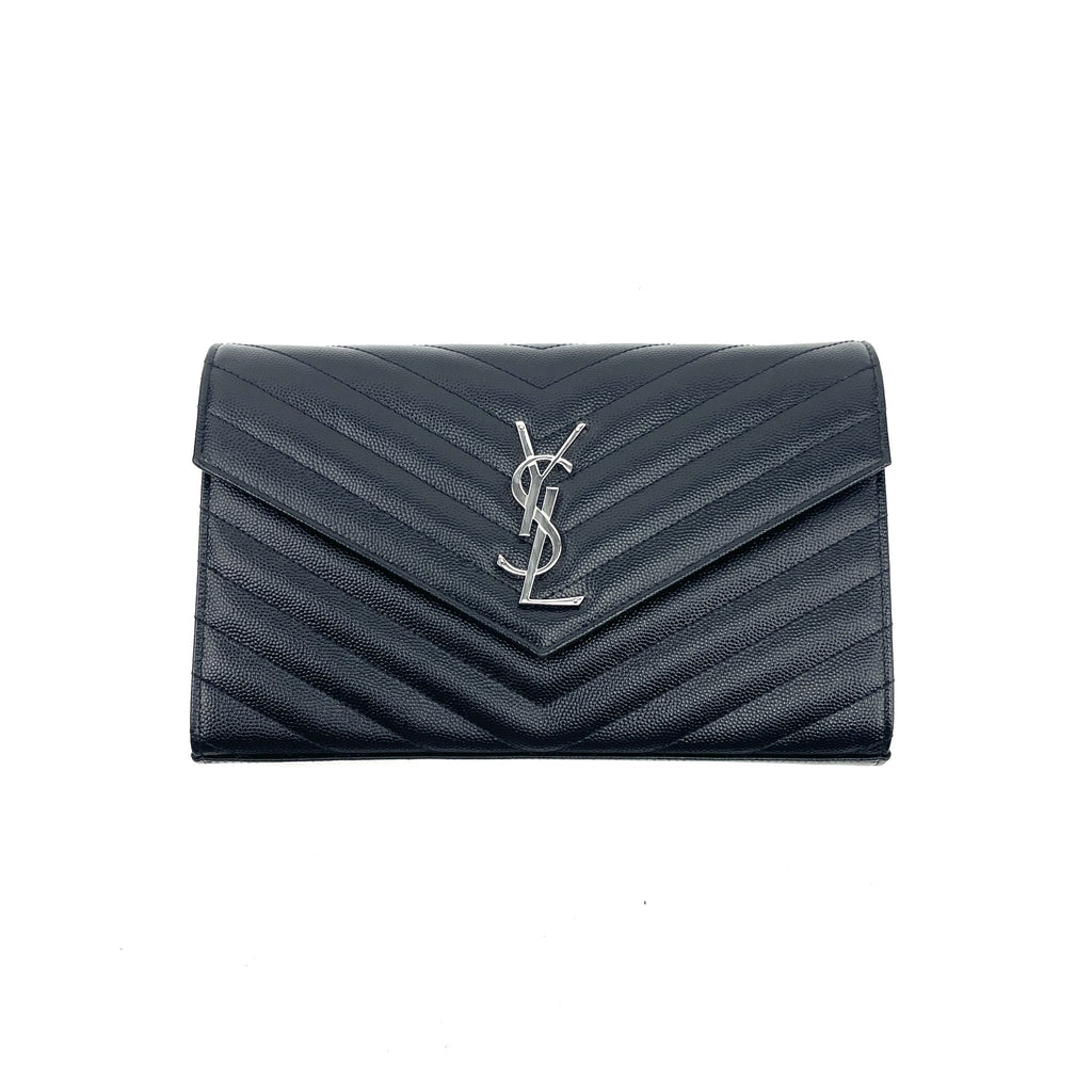 SAINT LAURENT Matelassé Envelope Wallet On Chain