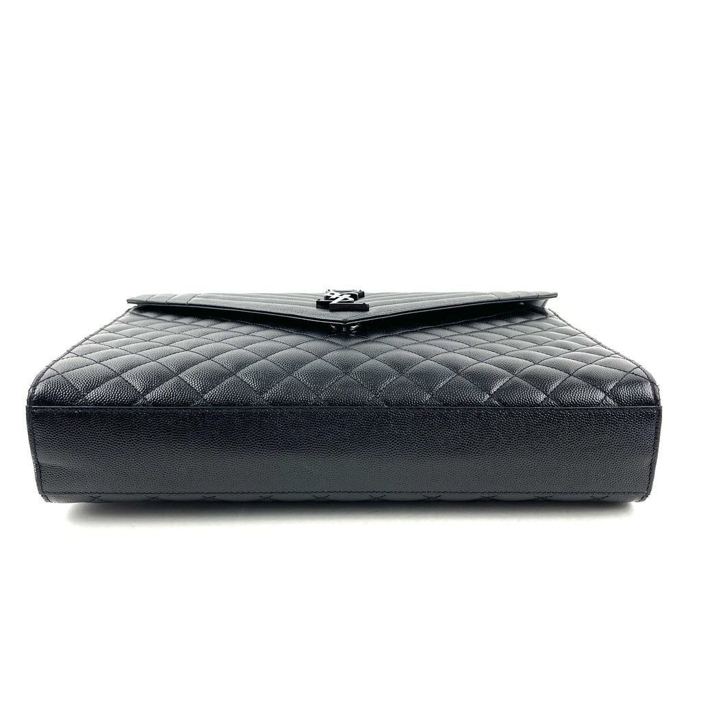 SAINT LAURENT Lg Triquilt Monogram Matelasse Envelope Bag