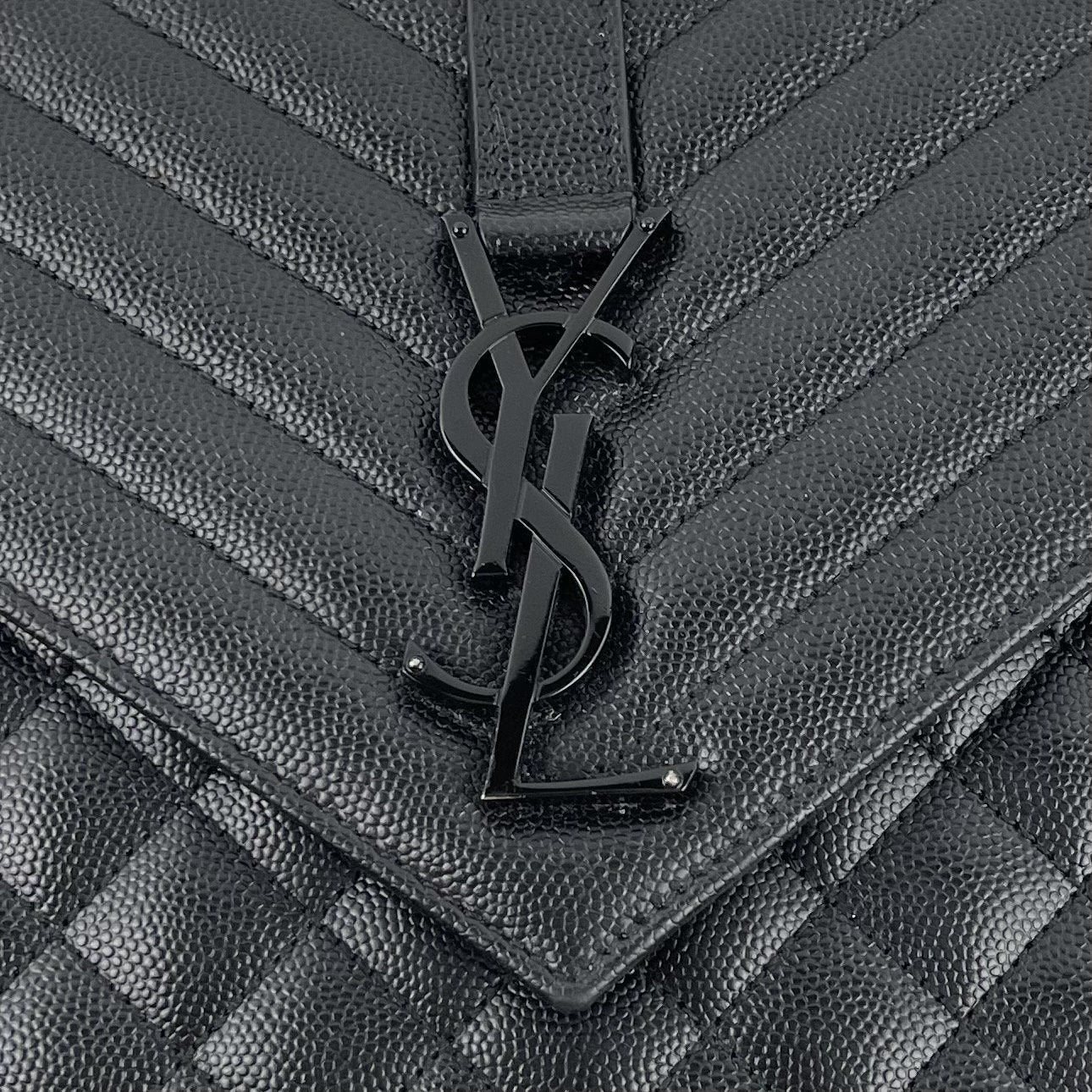 SAINT LAURENT Lg Triquilt Monogram Matelasse Envelope Bag