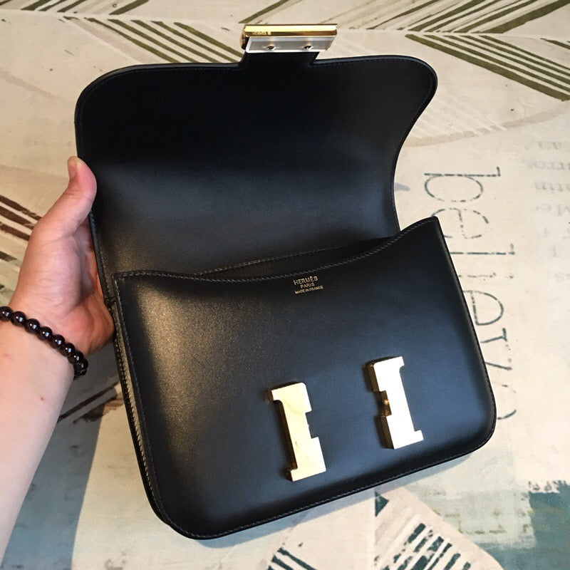 Hermes Constance Shoulder Bag 24cm Black