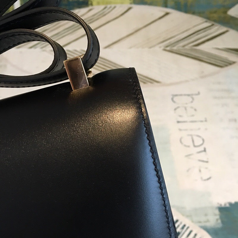 Hermes Constance Shoulder Bag 24cm Black