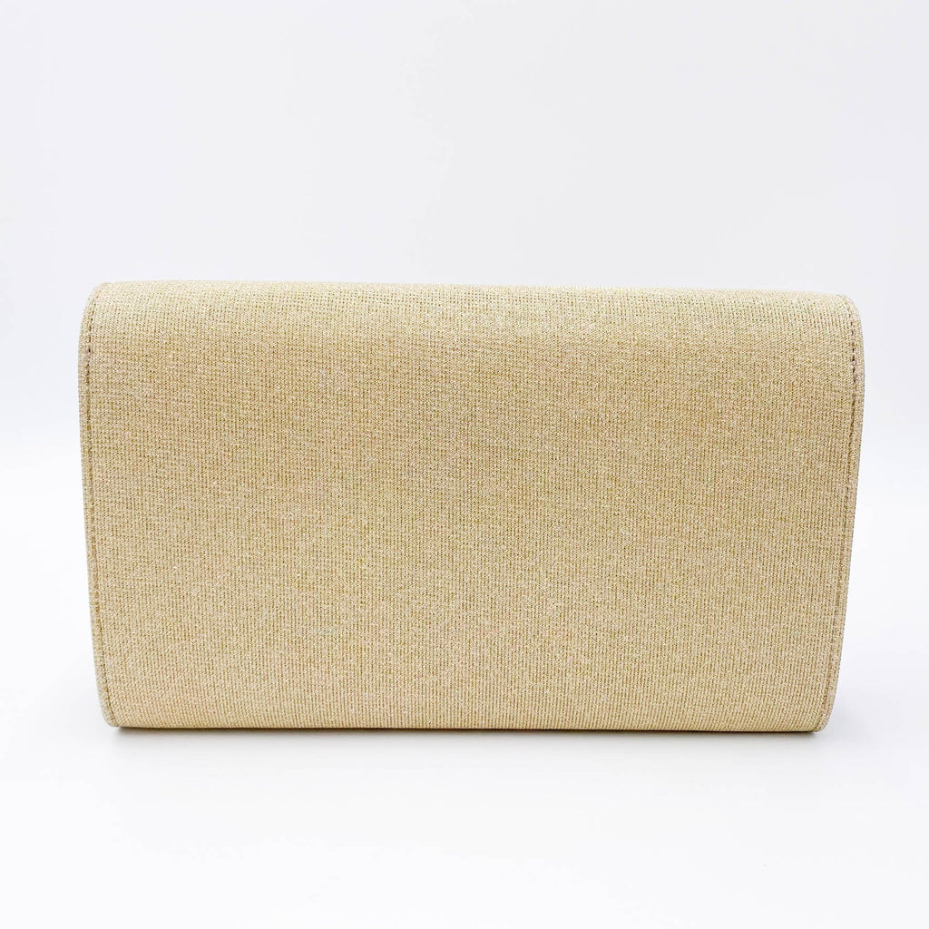 Saint Laurent Monogram Kate Chain Wallet Medium WOC Sparkle Gold