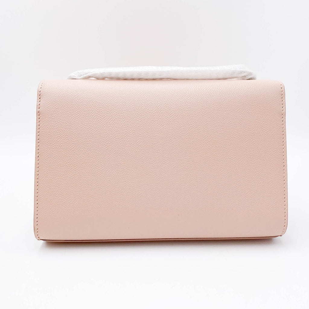 Saint Laurent Monogram Kate Grain De Poudre Small Pink Leather Shoulder Bag