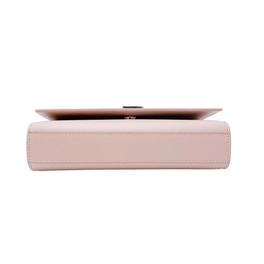 Saint Laurent Monogram Kate Grain De Poudre Small Pink Leather Shoulder Bag