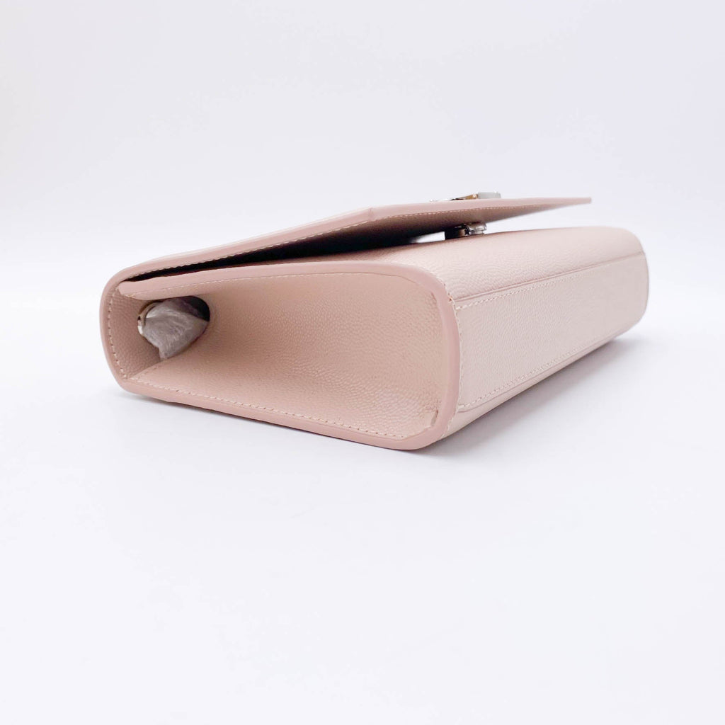 Saint Laurent Monogram Kate Grain De Poudre Small Pink Leather Shoulder Bag