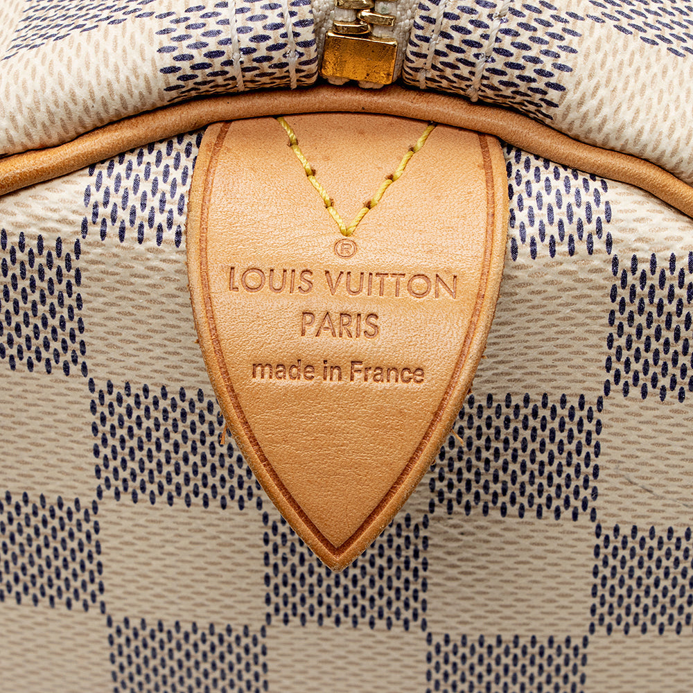 Louis Vuitton Damier Azur Speedy 30 Satchel (SHF-17043)