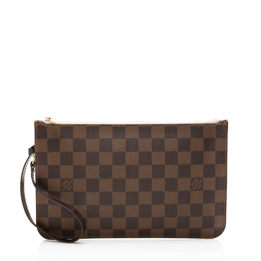 Louis Vuitton Damier Ebene Neverfull MM Pochette (SHF-16975)