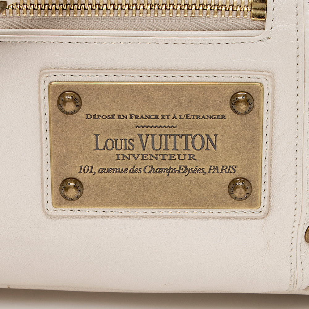 Louis Vuitton Leather Limited Edition Riveting Satchel (SHF-15156)