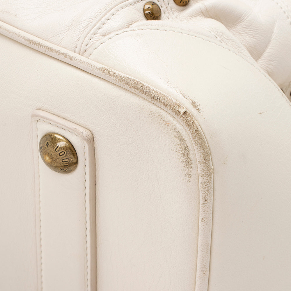 Louis Vuitton Leather Limited Edition Riveting Satchel (SHF-15156)