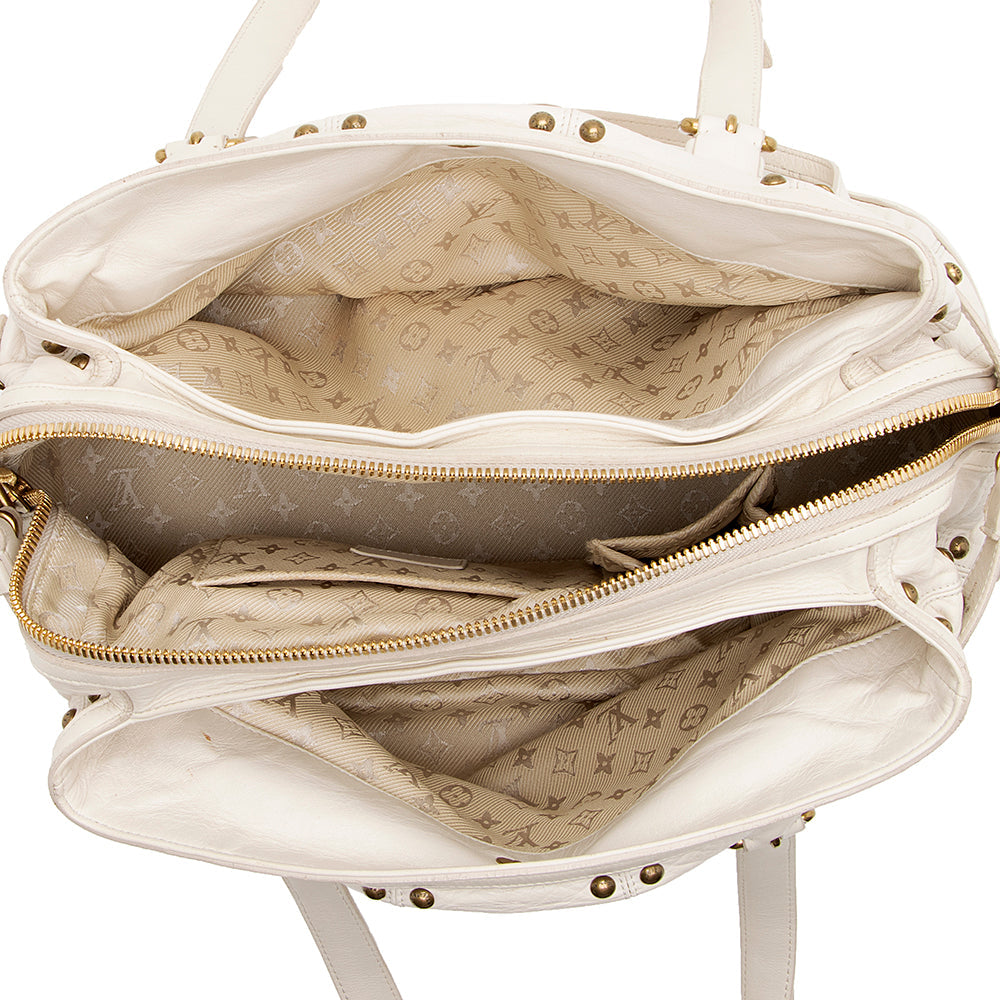 Louis Vuitton Leather Limited Edition Riveting Satchel (SHF-15156)