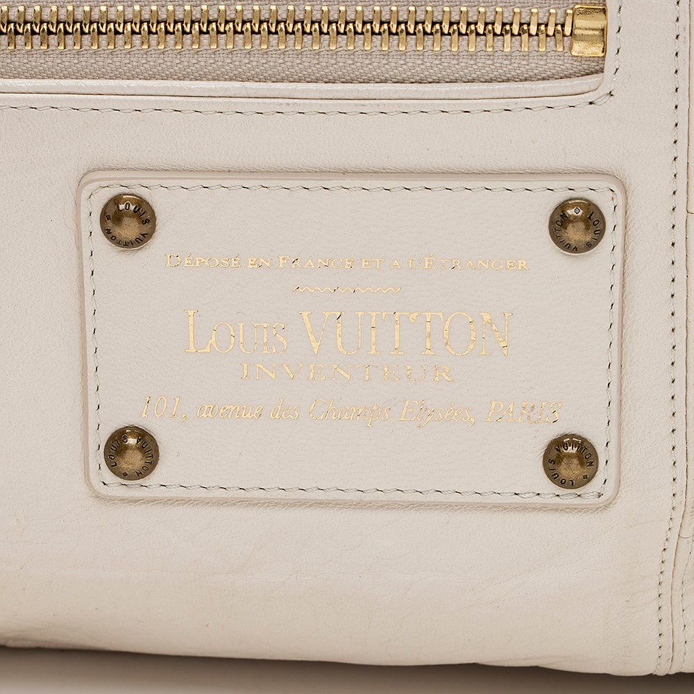 Louis Vuitton Leather Limited Edition Riveting Satchel (SHF-15156)