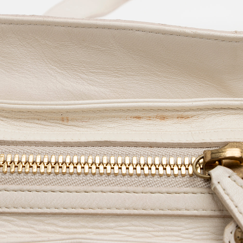Louis Vuitton Leather Limited Edition Riveting Satchel (SHF-15156)