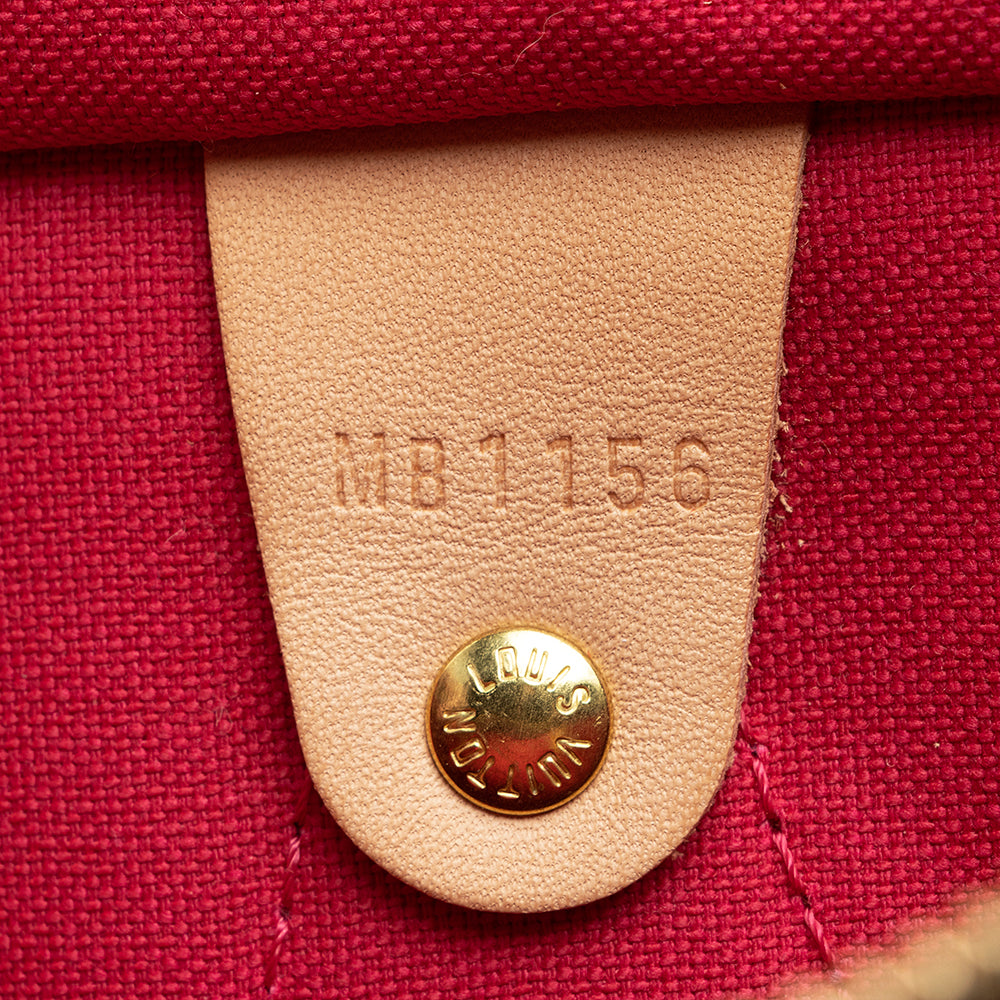 Louis Vuitton Limited Edition Monogram Canvas Chain Flower Speedy 30 Satchel (SHF-18397)