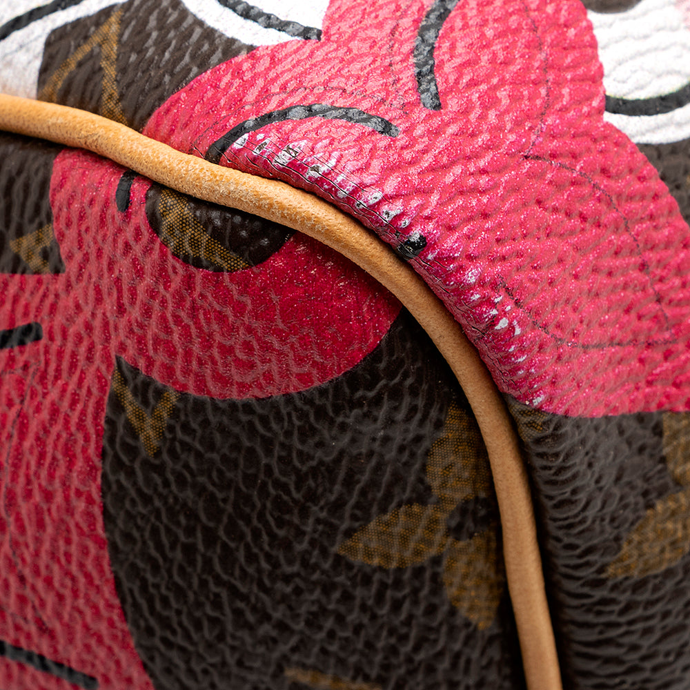 Louis Vuitton Limited Edition Monogram Canvas Chain Flower Speedy 30 Satchel (SHF-18397)
