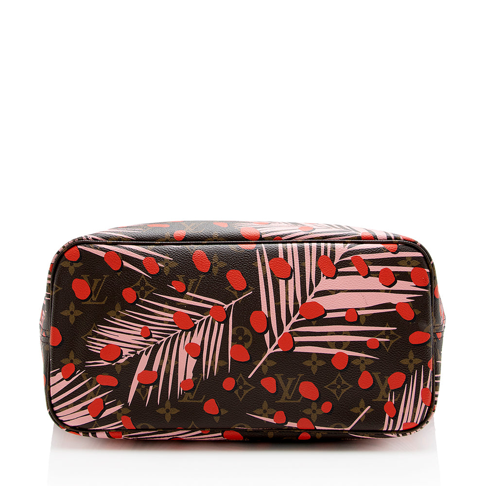 Louis Vuitton Limited Edition Monogram Canvas Jungle Dots Neverfull MM Tote (SHF-16231)