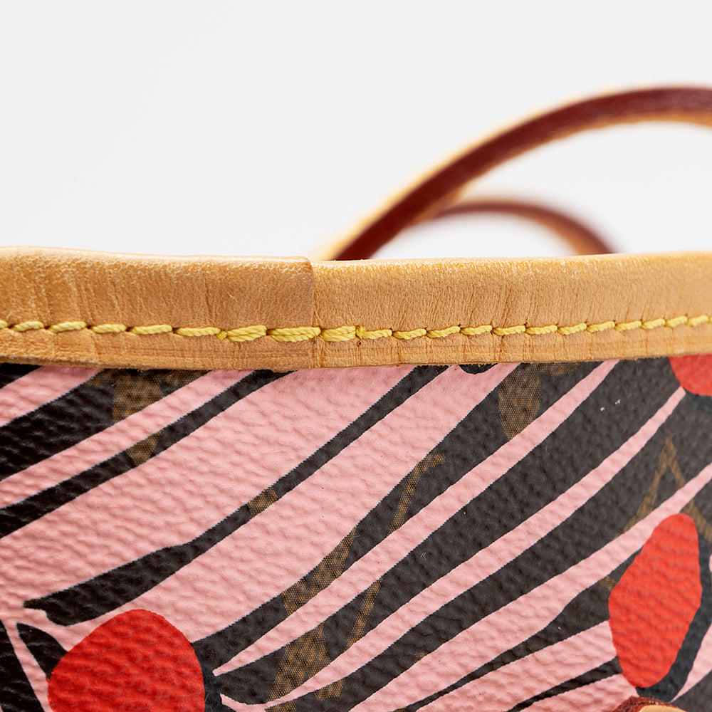 Louis Vuitton Limited Edition Monogram Canvas Jungle Dots Neverfull MM Tote (SHF-16231)