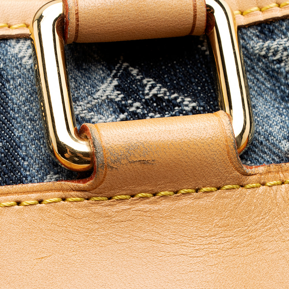 Louis Vuitton Limited Edition Monogram Denim Porte Epaule Raye GM Satchel (SHF-18305)