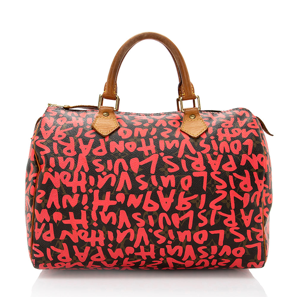 Louis Vuitton Limited Edition Monogram Graffiti Speedy 30 Satchel (SHF-18313)