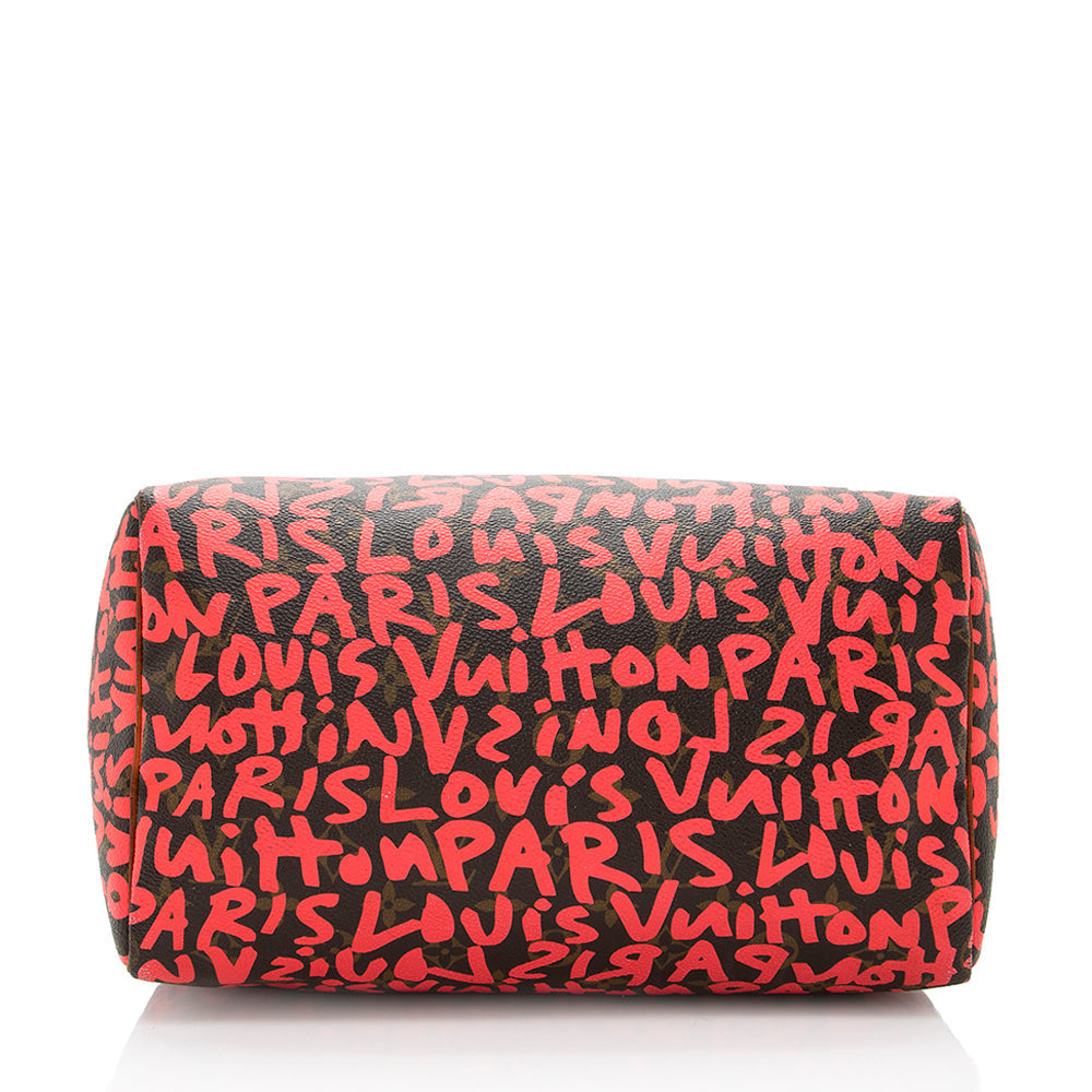 Louis Vuitton Limited Edition Monogram Graffiti Speedy 30 Satchel (SHF-18313)