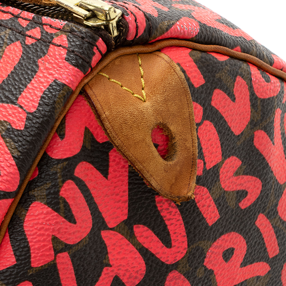 Louis Vuitton Limited Edition Monogram Graffiti Speedy 30 Satchel (SHF-18313)