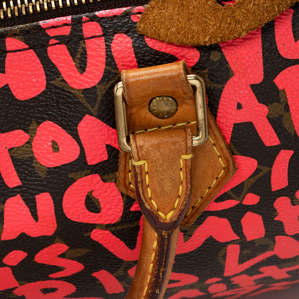 Louis Vuitton Limited Edition Monogram Graffiti Speedy 30 Satchel (SHF-18313)