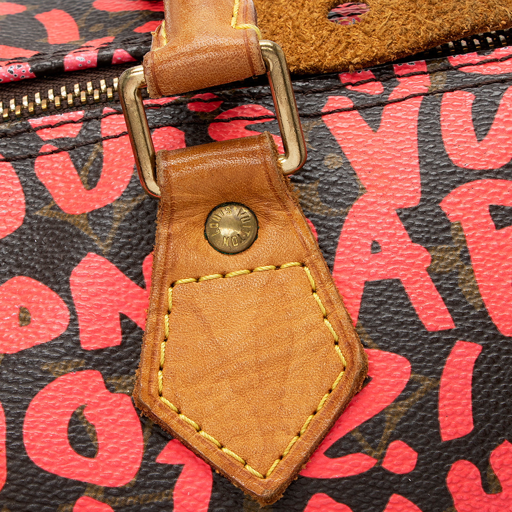 Louis Vuitton Limited Edition Monogram Graffiti Speedy 30 Satchel (SHF-18313)