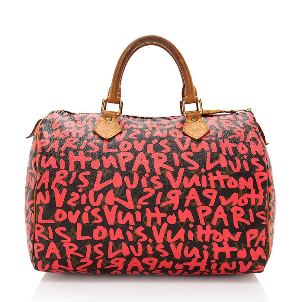 Louis Vuitton Limited Edition Monogram Graffiti Speedy 30 Satchel (SHF-18313)