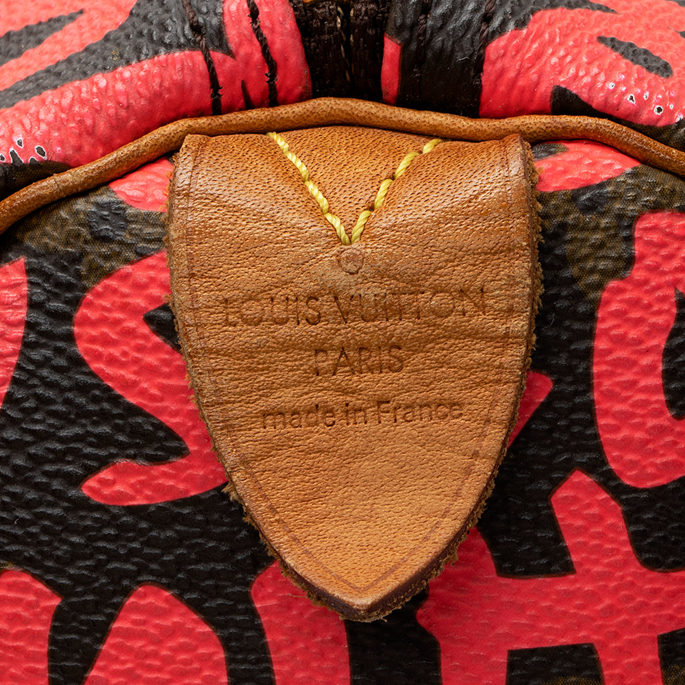 Louis Vuitton Limited Edition Monogram Graffiti Speedy 30 Satchel (SHF-18313)