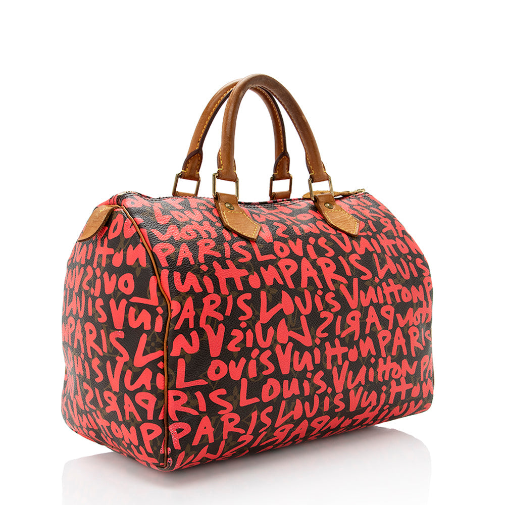 Louis Vuitton Limited Edition Monogram Graffiti Speedy 30 Satchel (SHF-18313)